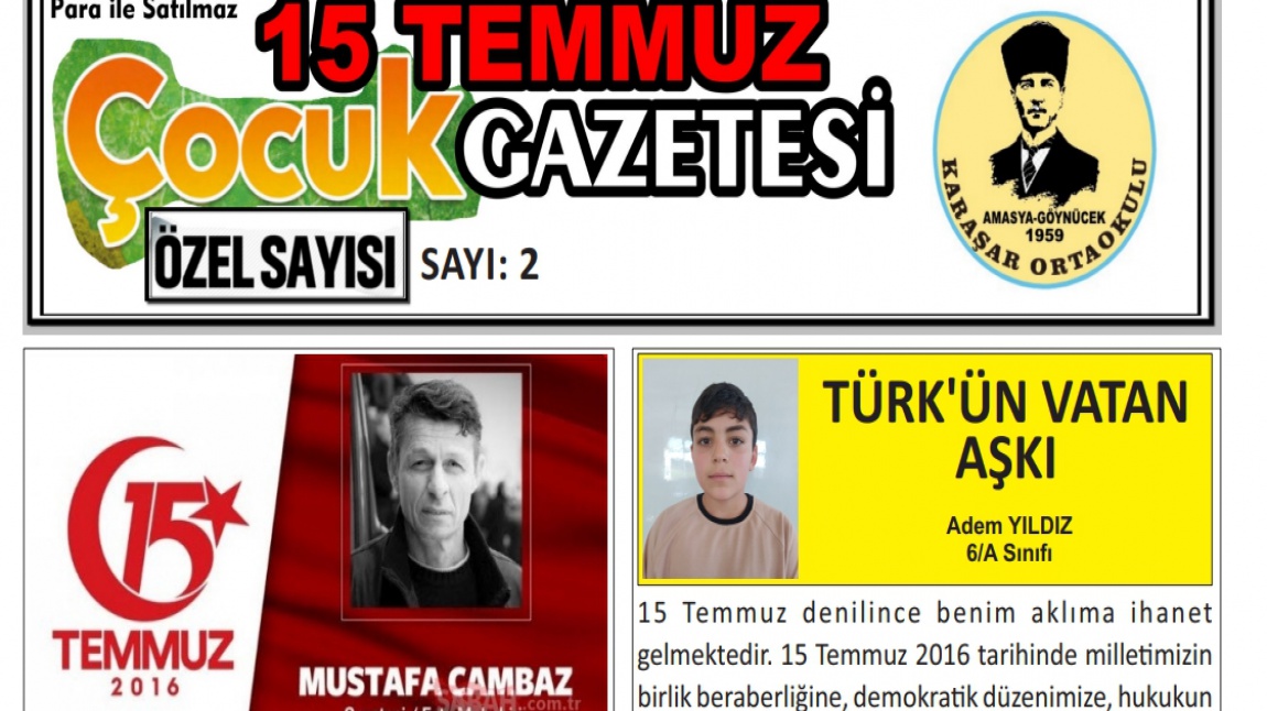 2. ÖZEL SAYI 15 TEMMUZ ÇOCUK GAZETESİ