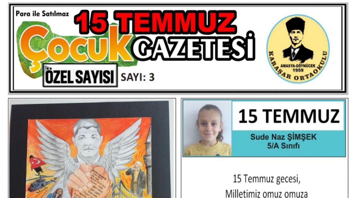 3. ÖZEL SAYI 15 TEMMUZ ÇOCUK GAZETESİ